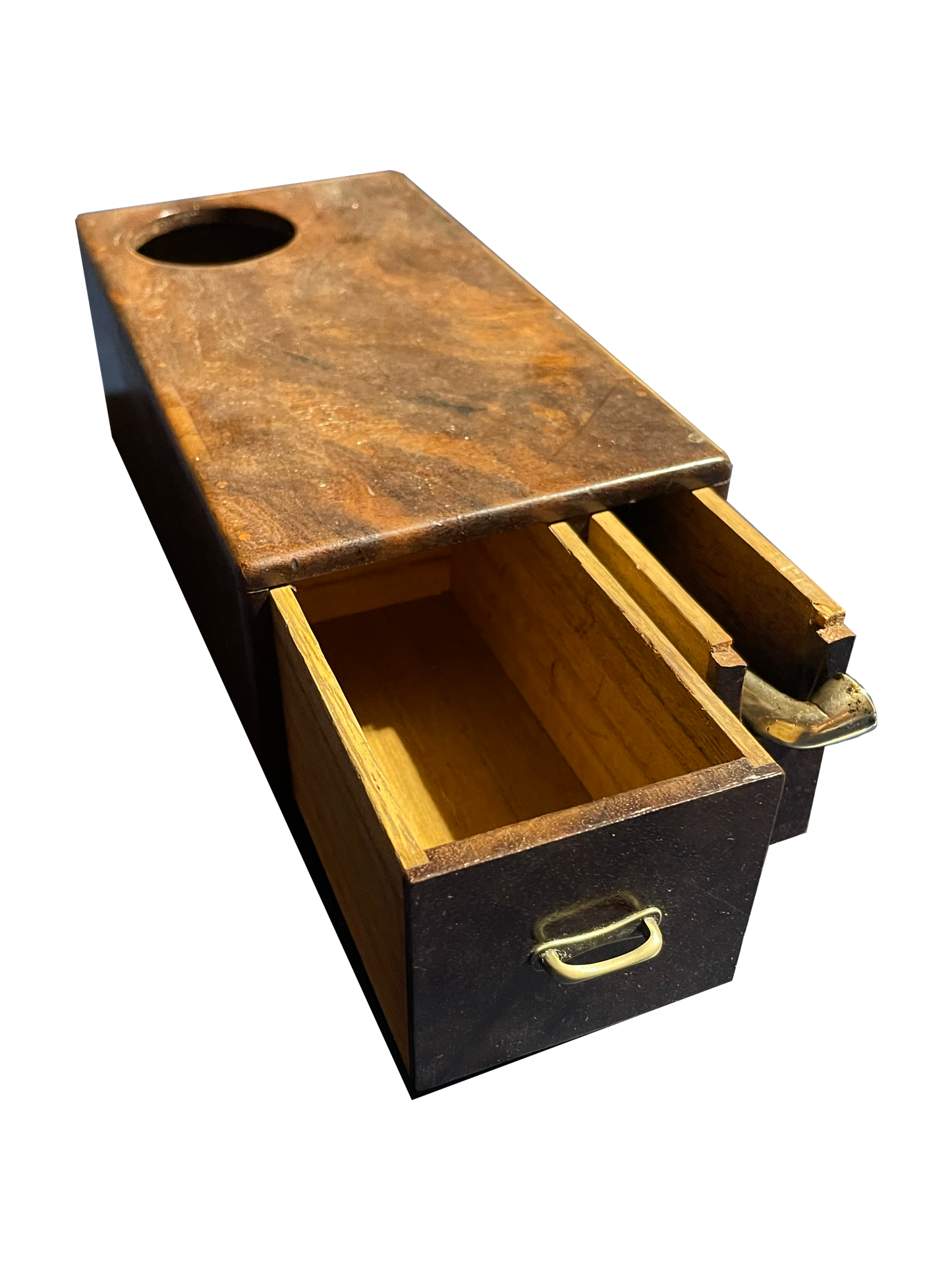 Small Antique Smoker's Box with Pipe