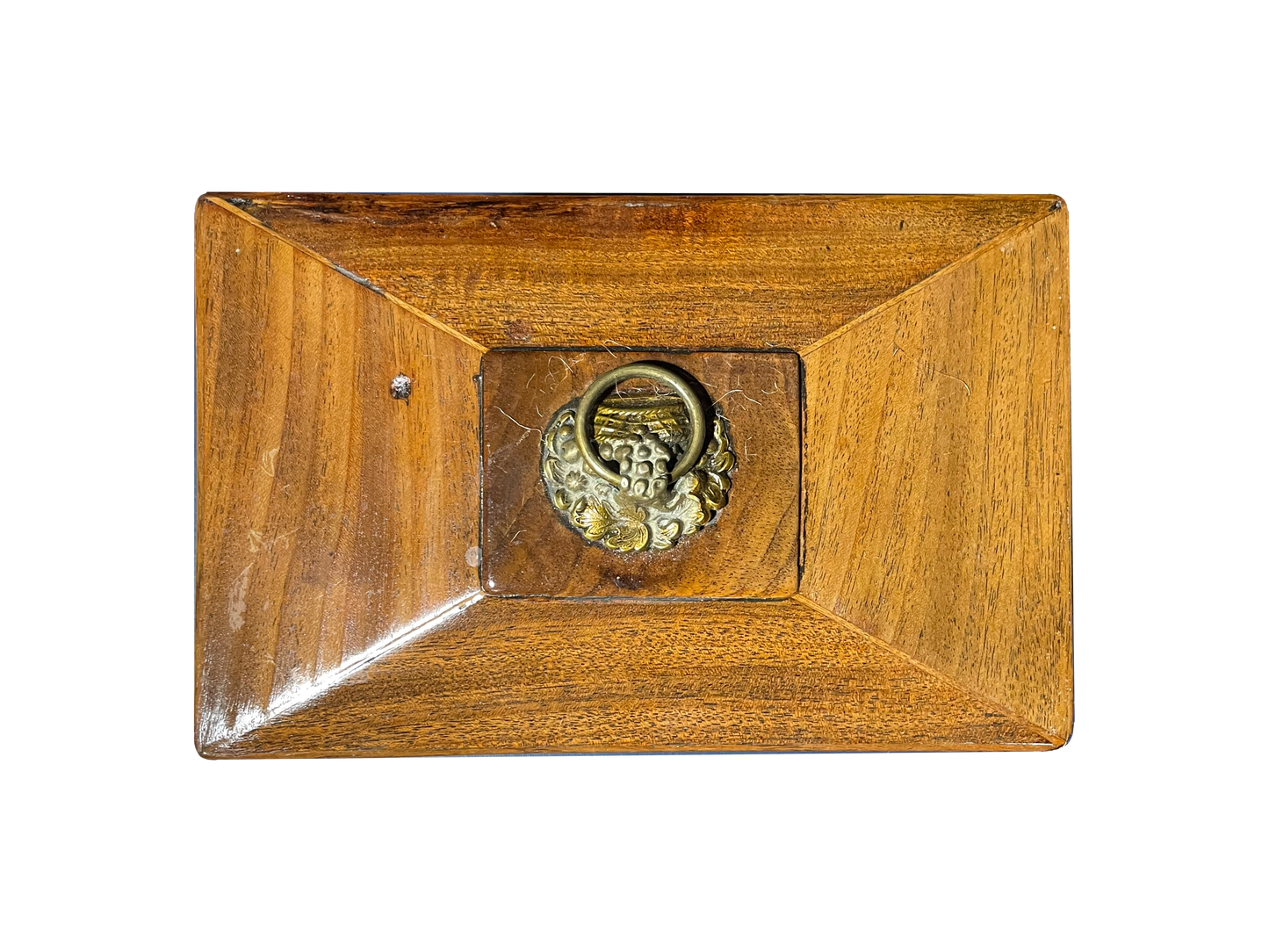 Dual Compartment Antique Box with Brass Detailing