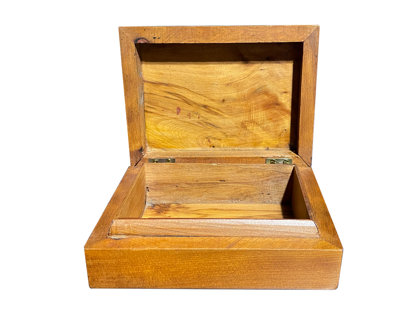 Small Walnut Box with Basket Weave Gold Inlay