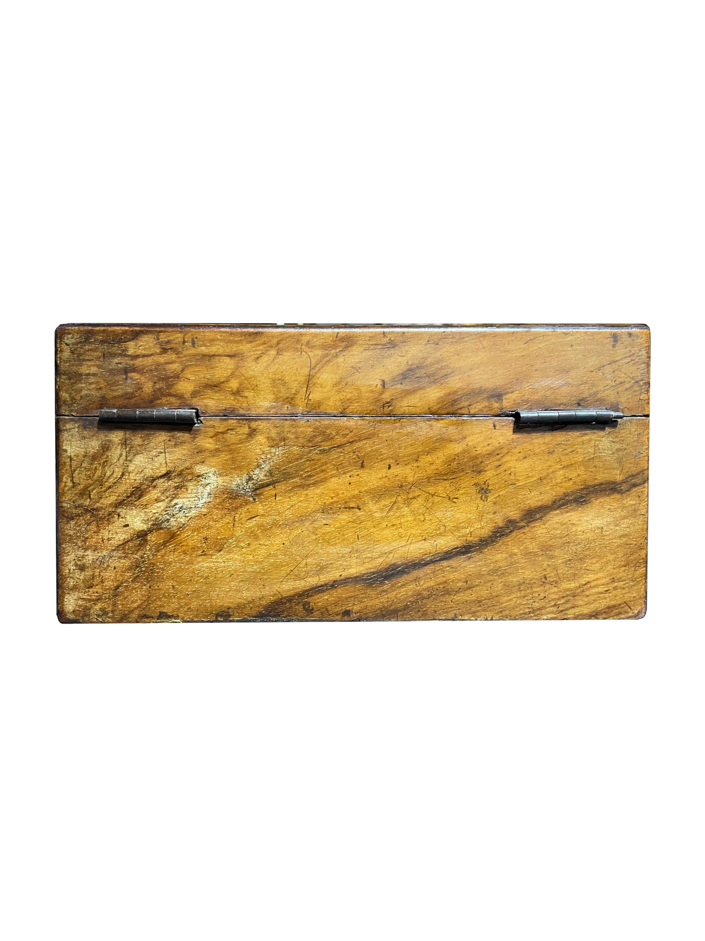 Large Walnut Box with Mother of Pearl and Wood Inlay