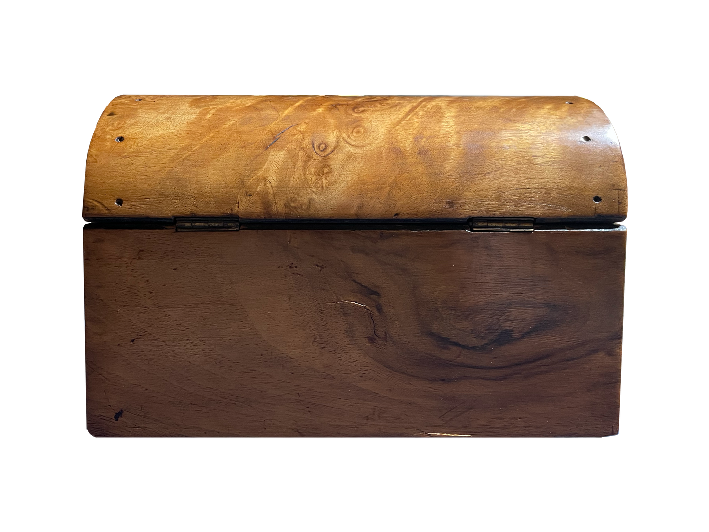 Antique Walnut Box with Rounded Top