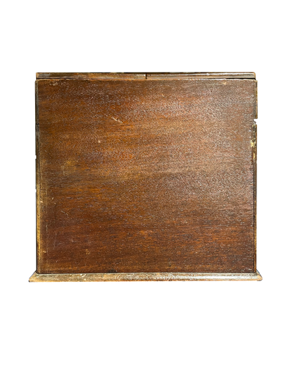 Large Antique Walnut Letter Box with Original Inserts