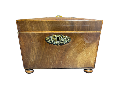 Dual Compartment Antique Box with Brass Detailing