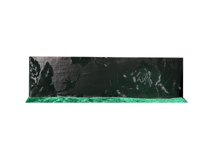 Antique Dark Wood Box with Green Velvet and Black Silk Interior