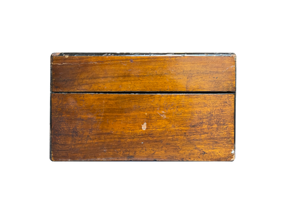 Large Antique Walnut Box with Mother of Pearl Rectangular Inlay