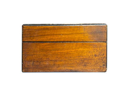 Large Antique Walnut Box with Mother of Pearl Rectangular Inlay