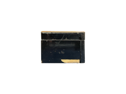 Medium Black Wooden Box with Mother of Pearl and Brass Details